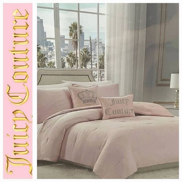 Juicy Couture Home Rose' Collection Sequin Jacquard Designer Bed Set - Picture 1 of 8